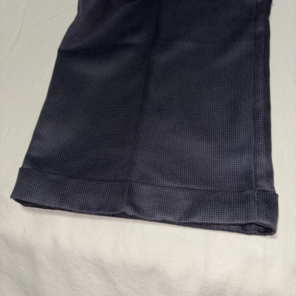 Perry Ellis Portfolio Men’s‎ Dress Pants 38x30 Gray Micro Check Pleated Cuffed - Picture 6 of 14